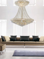 Diyas Alexandra 37 Light 3 Tier Crystal Chandelier in Gold with Crystal