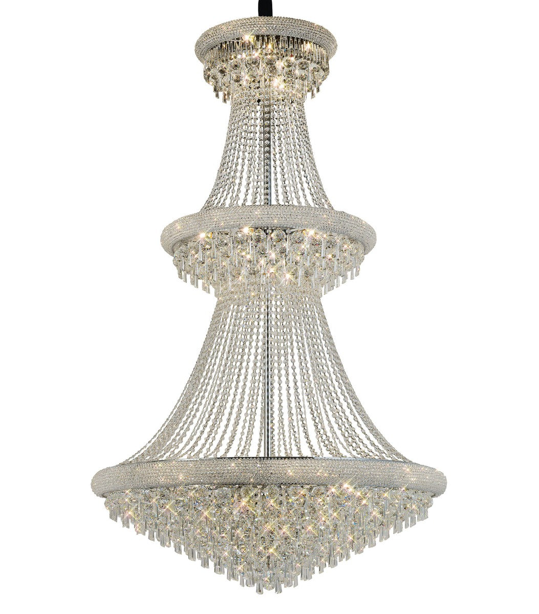 Diyas Alexandra 37 Light 3 Tier Pendant Light in Polished Chrome with Crystal