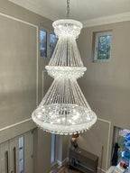 Diyas Alexandra 37 Light 3 Tier Pendant Light in Polished Chrome with Crystal