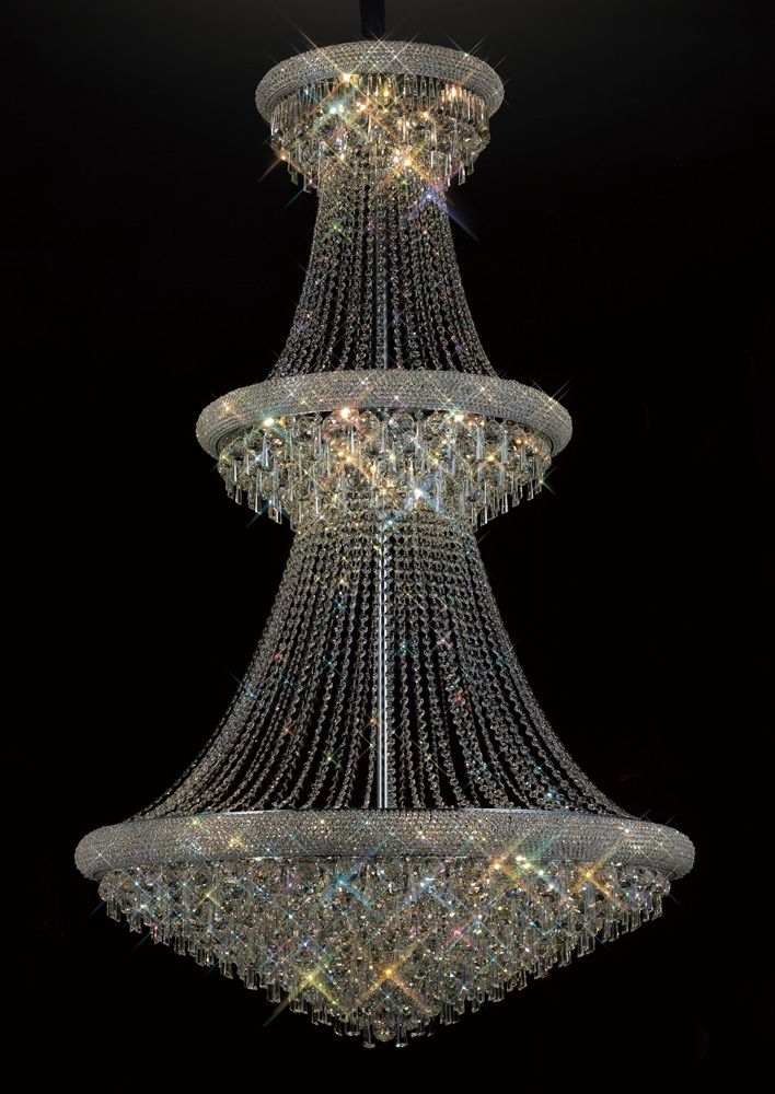 Diyas Alexandra 37 Light 3 Tier Pendant Light in Polished Chrome with Crystal