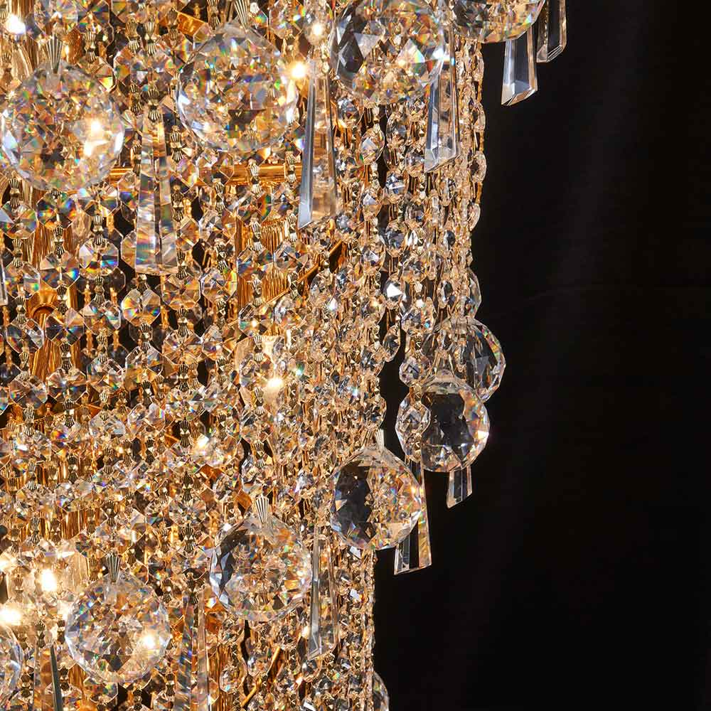 Diyas Alexandra 49 Light 4 Tier Crystal Chandelier in Gold with Crystal