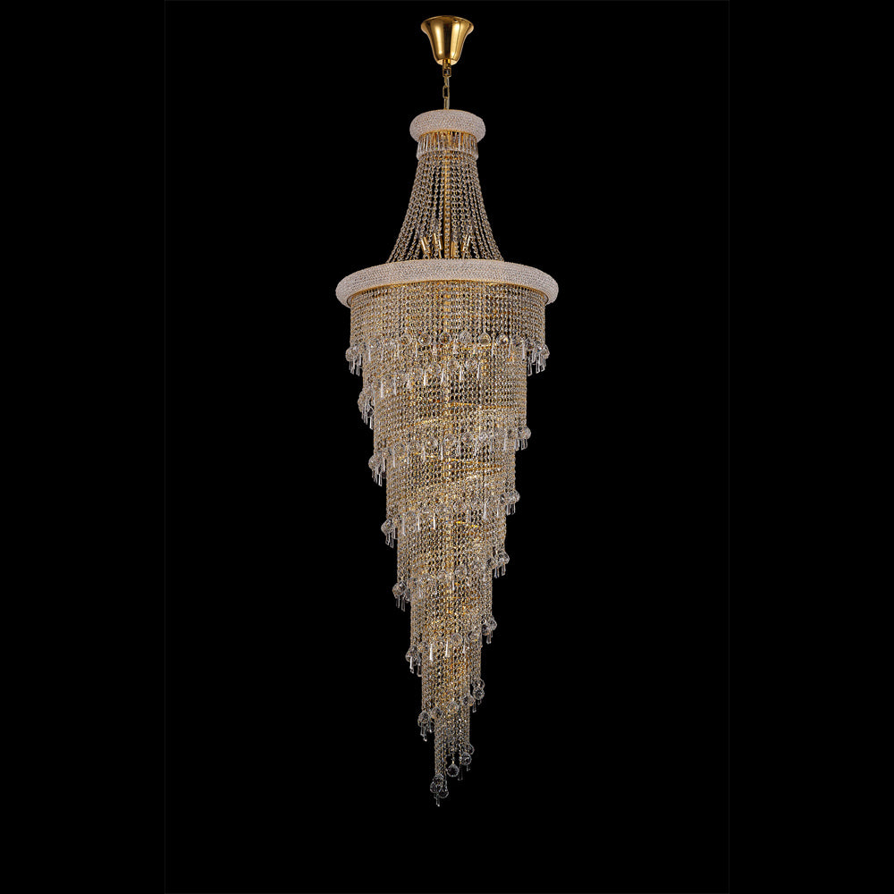 Diyas Alexandra 49 Light 4 Tier Crystal Chandelier in Gold with Crystal