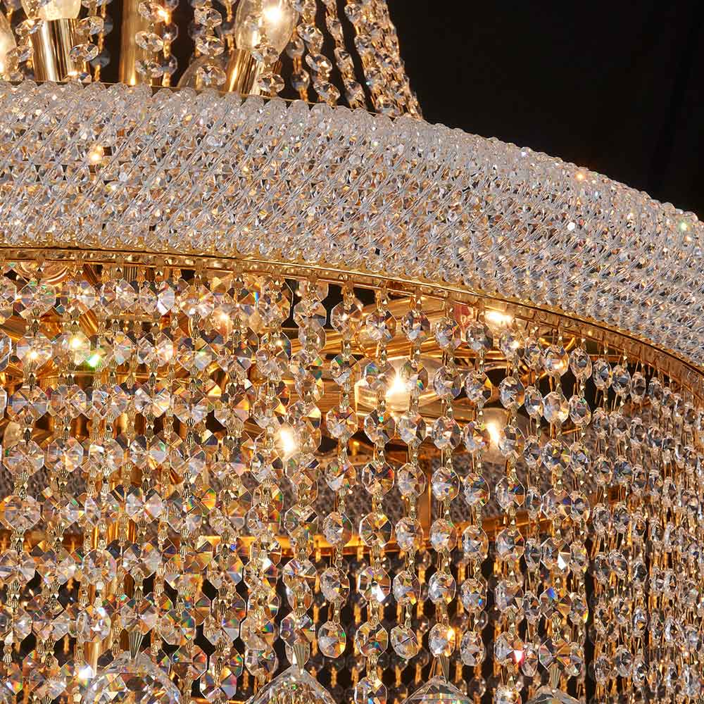 Diyas Alexandra 49 Light 4 Tier Crystal Chandelier in Gold with Crystal