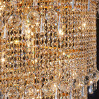 Diyas Alexandra 49 Light 4 Tier Crystal Chandelier in Gold with Crystal