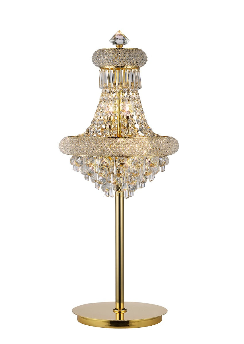 Diyas Alexandra 5 Light Table Lamp in Gold with Crystal
