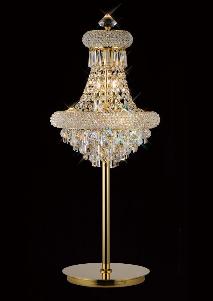 Diyas Alexandra 5 Light Table Lamp in Gold with Crystal