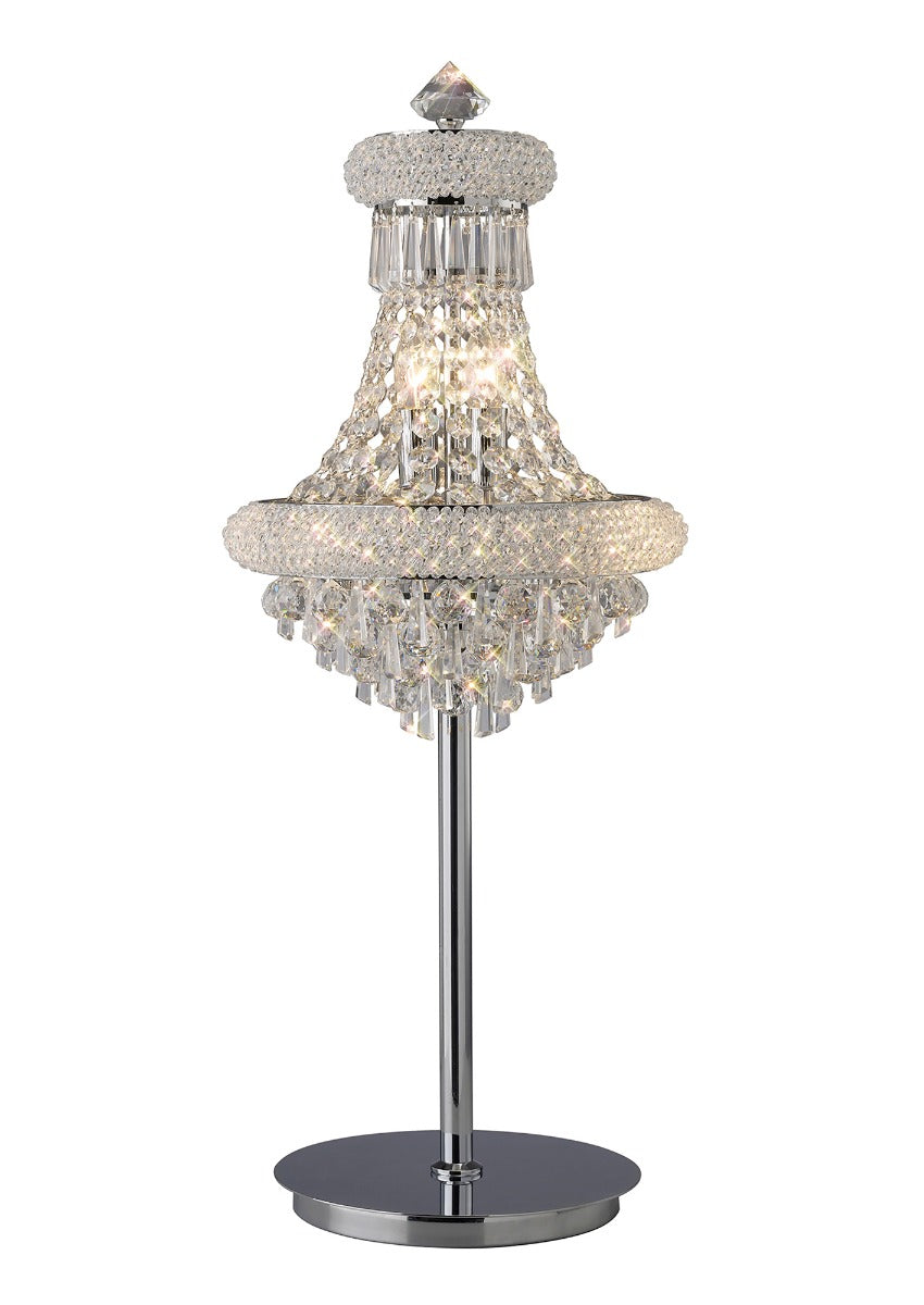 Diyas Alexandra 5 Light Table Lamp in Polished Chrome with Crystal