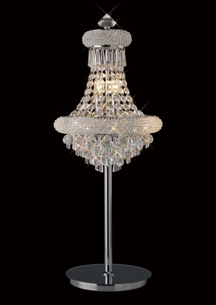 Diyas Alexandra 5 Light Table Lamp in Polished Chrome with Crystal