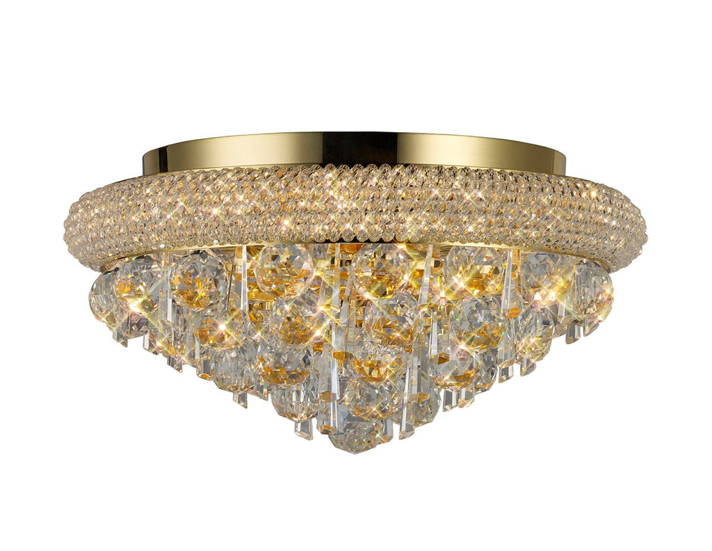 Diyas Alexandra 6 Light Ceiling Light in Gold with Crystal