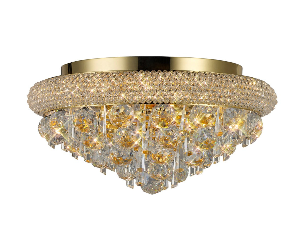 Diyas Alexandra 6 Light Ceiling Light in Gold with Crystal