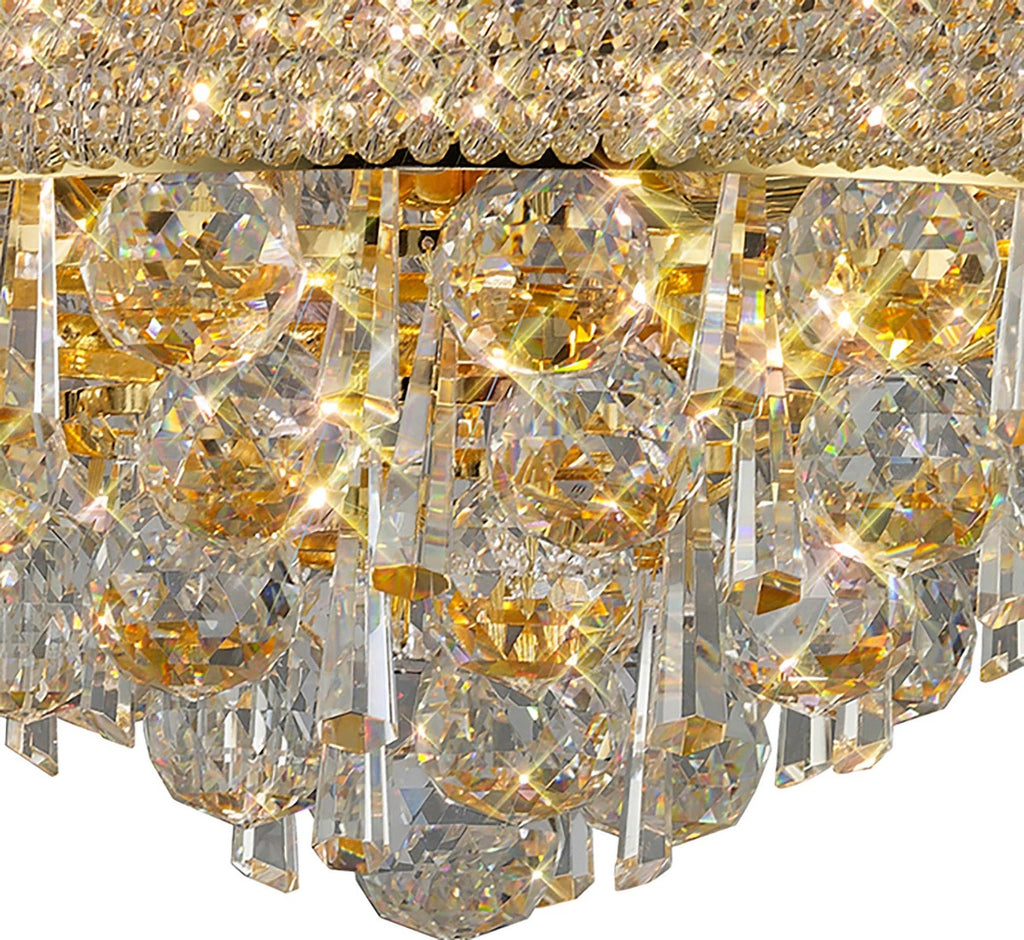 Diyas Alexandra 6 Light Ceiling Light in Gold with Crystal