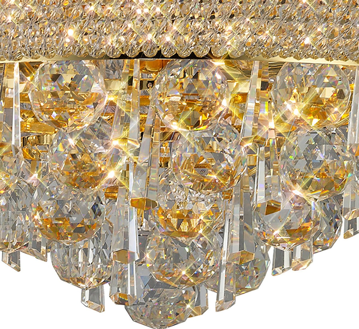 Diyas Alexandra 6 Light Ceiling Light in Gold with Crystal