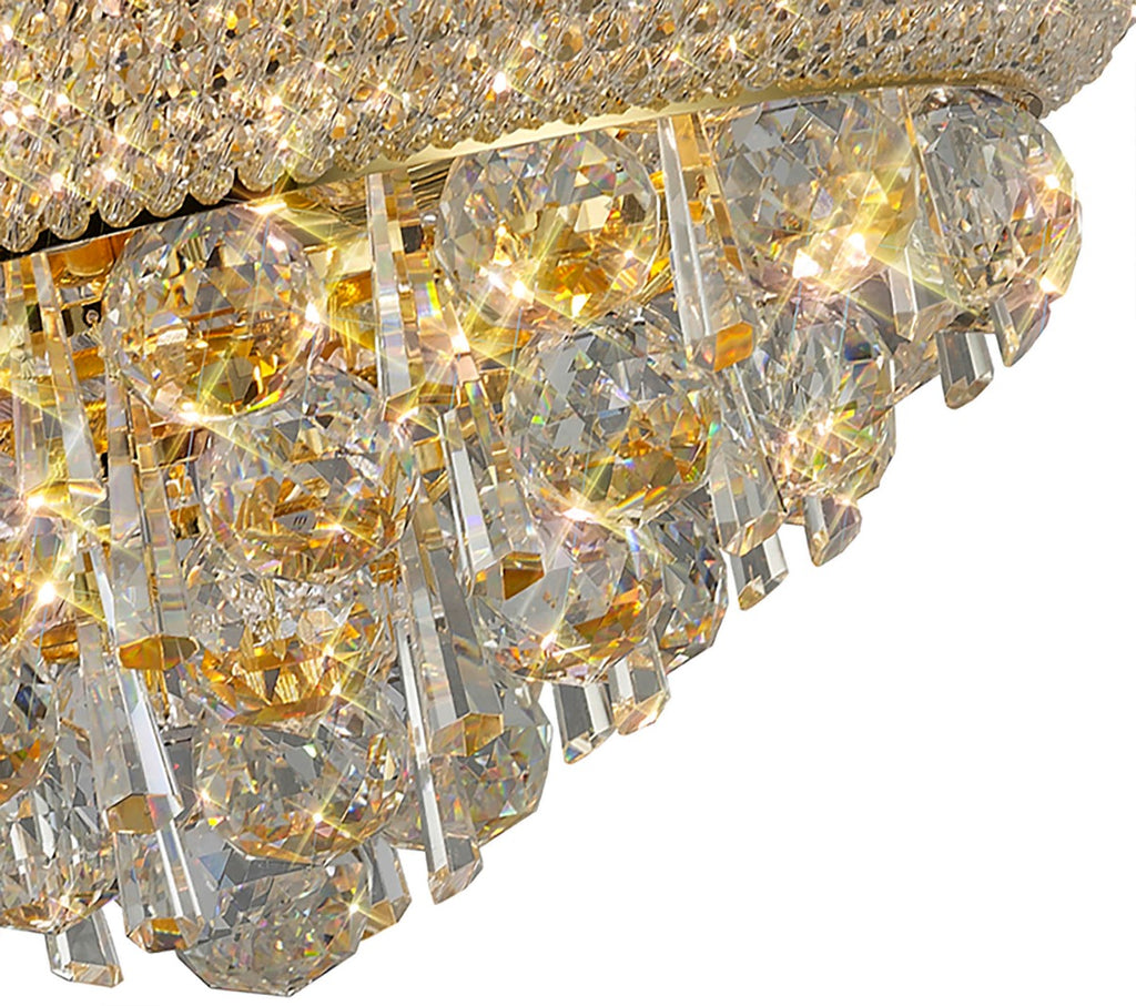 Diyas Alexandra 6 Light Ceiling Light in Gold with Crystal