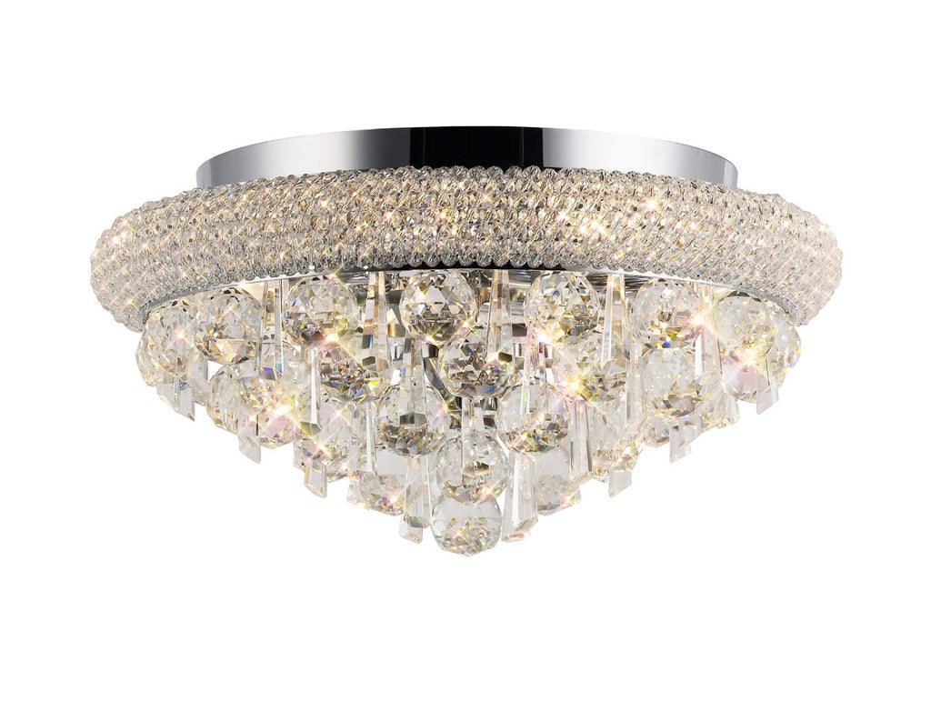 Diyas Alexandra 6 Light Ceiling Light in Polished Chrome with Crystal