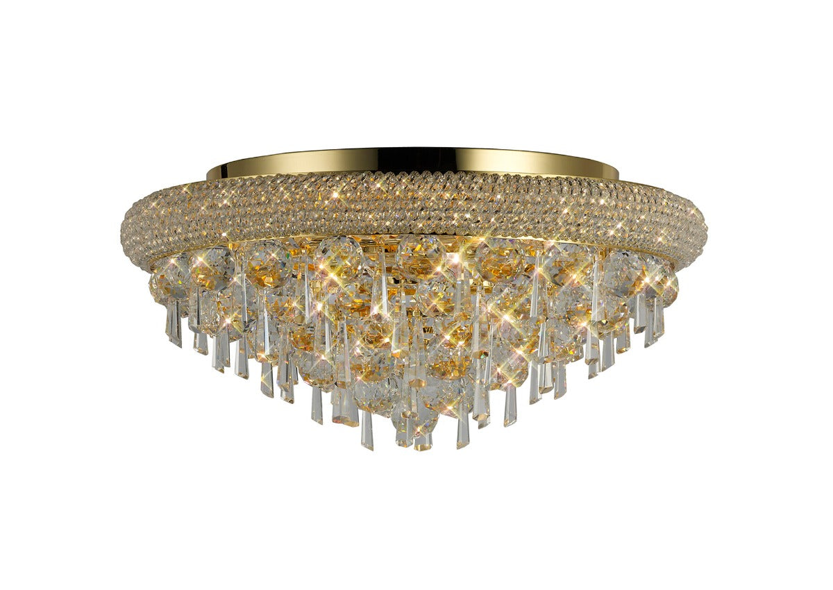 Diyas Alexandra 7 Light Ceiling Light in Gold with Crystal