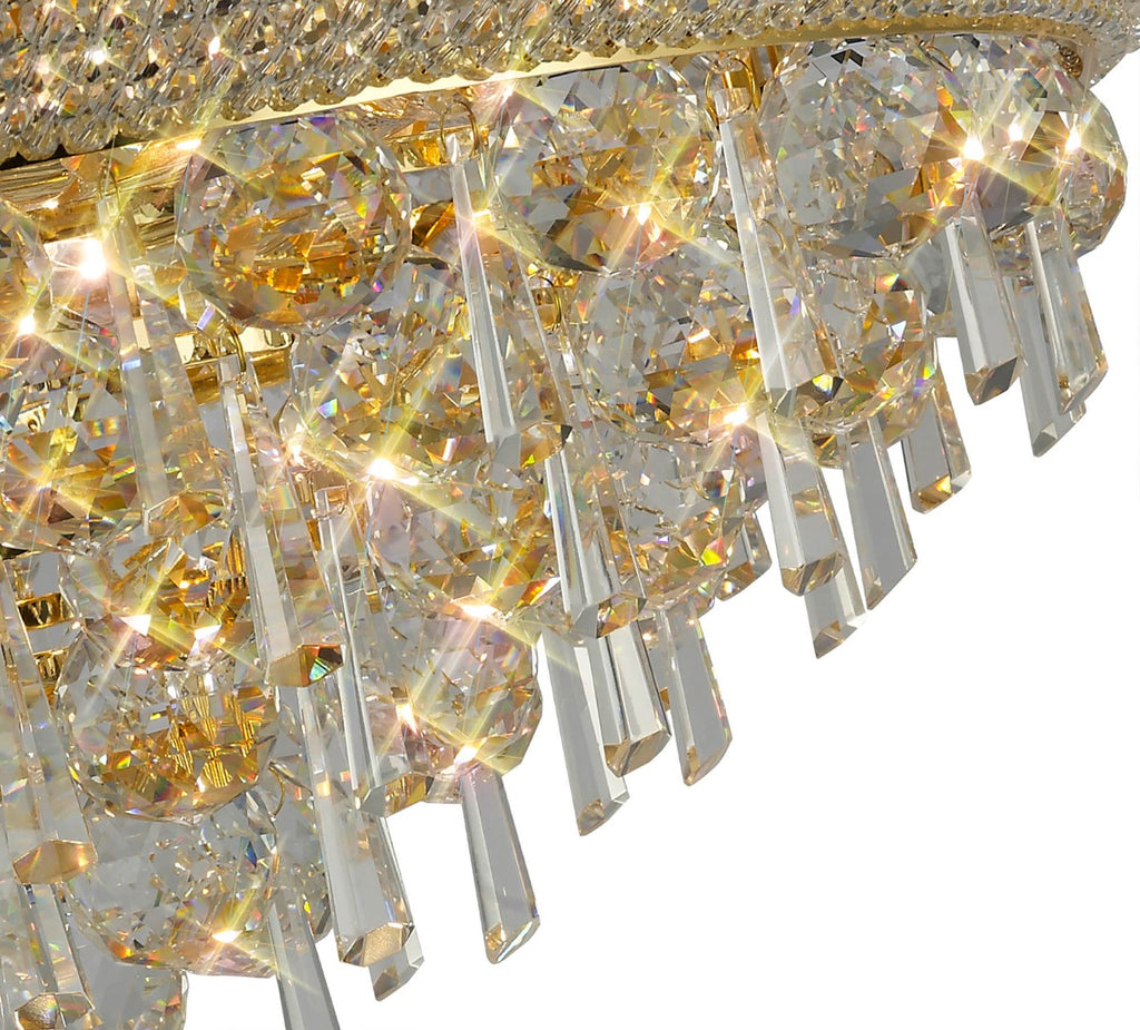 Diyas Alexandra 7 Light Ceiling Light in Gold with Crystal