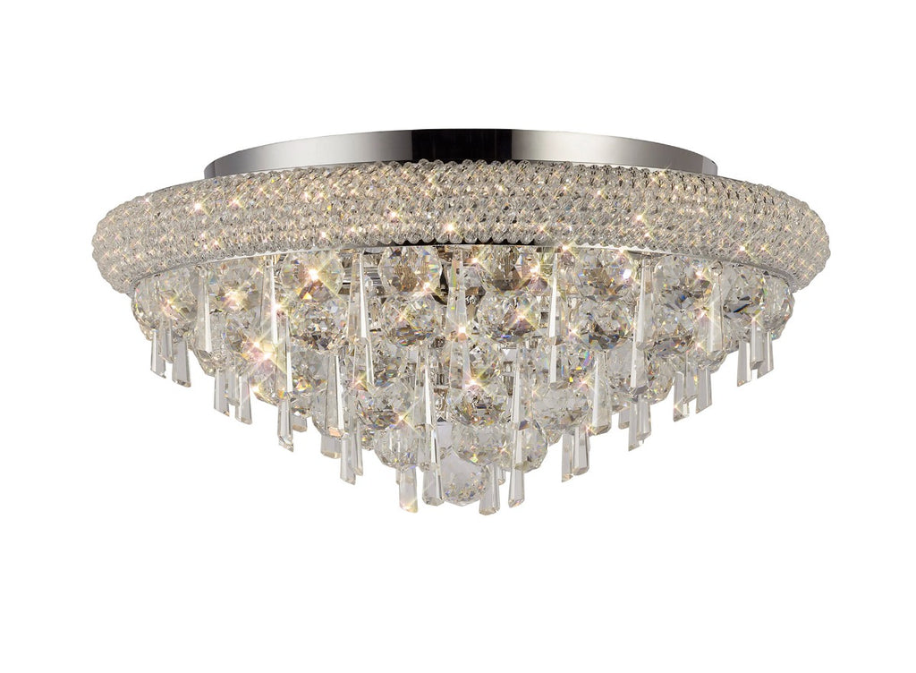 Diyas Alexandra 7 Light Ceiling Light in Polished Chrome with Crystal