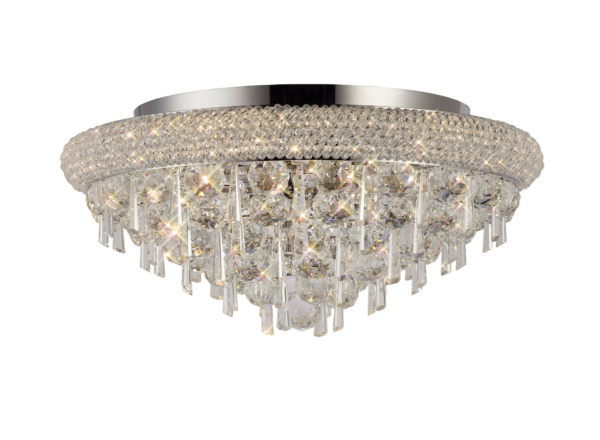 Diyas Alexandra 7 Light Ceiling Light in Polished Chrome with Crystal