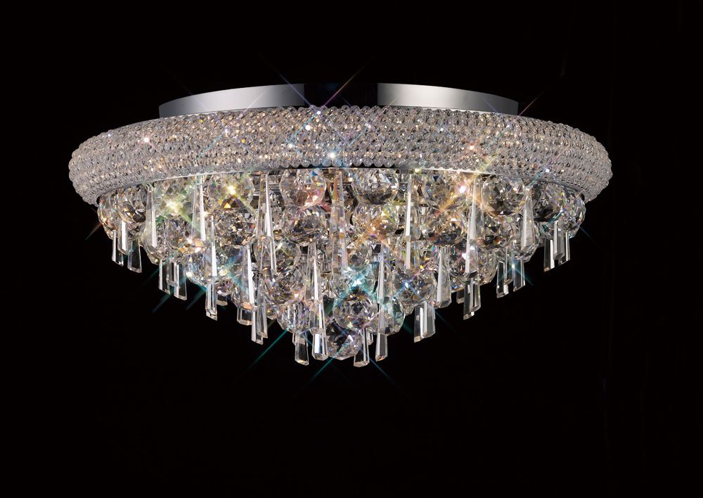 Diyas Alexandra 7 Light Ceiling Light in Polished Chrome with Crystal