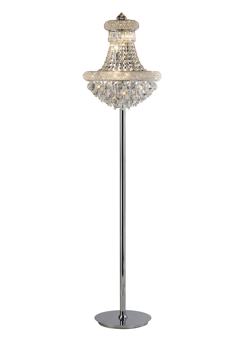 Diyas Alexandra 8 Light Floor Lamp in Polished Chrome with Crystal