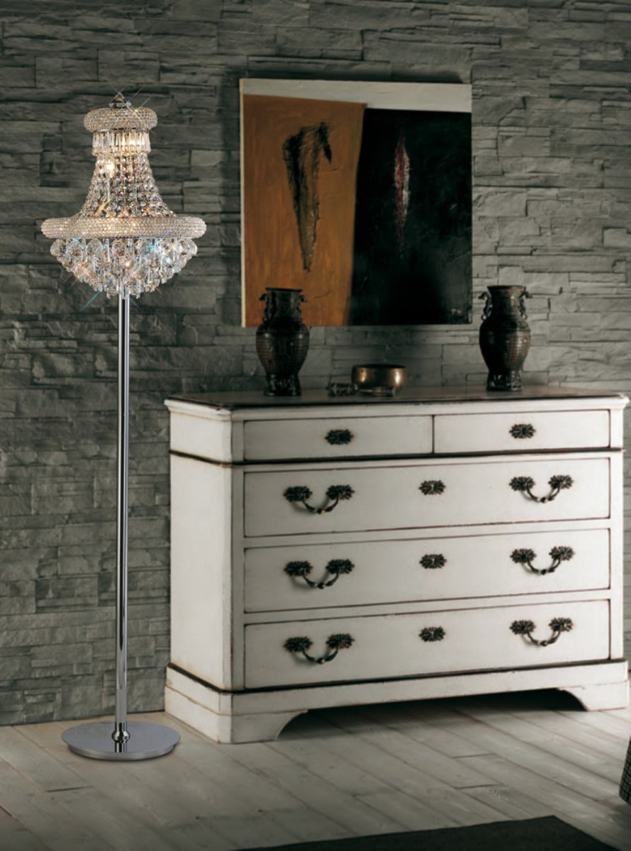 Diyas Alexandra 8 Light Floor Lamp in Polished Chrome with Crystal