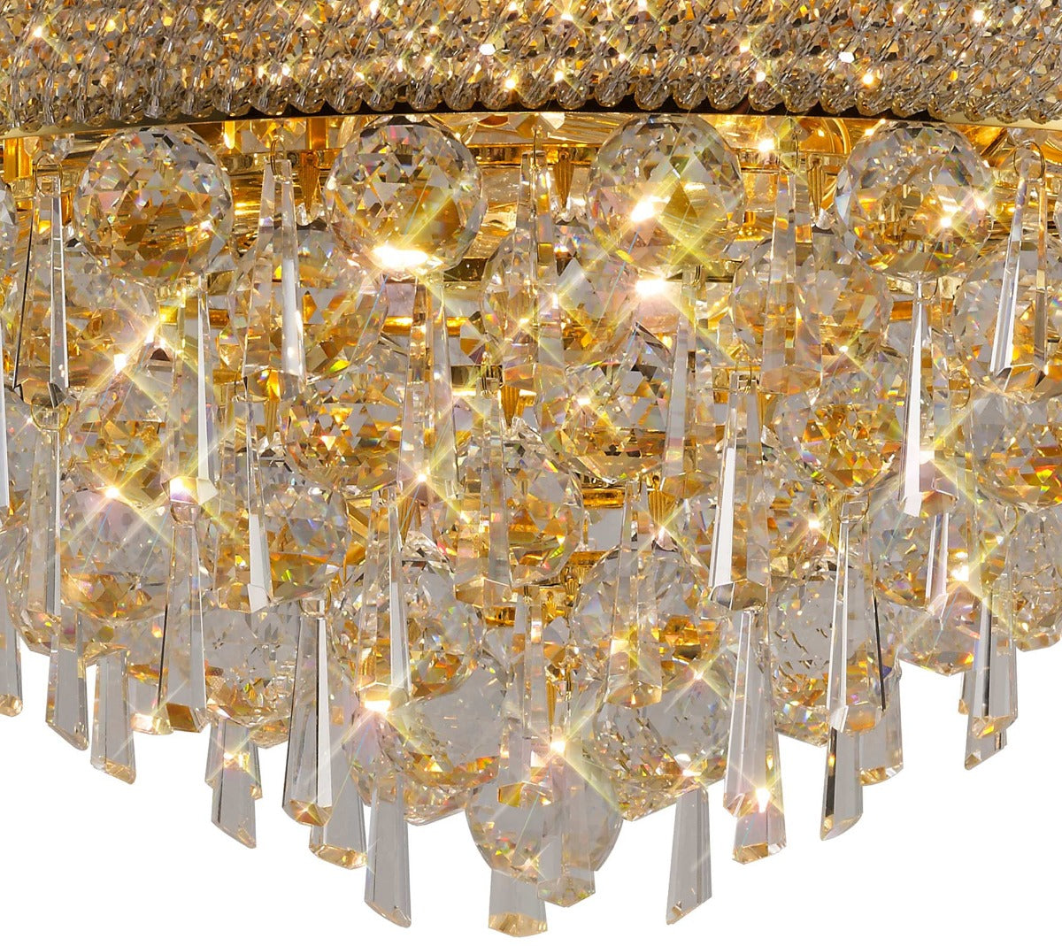 Diyas Alexandra 9 Light Ceiling Light in Gold with Crystal