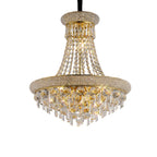 Diyas Alexandra 9 Light Pendant Light in Gold with Crystal