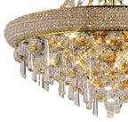 Diyas Alexandra 9 Light Pendant Light in Gold with Crystal
