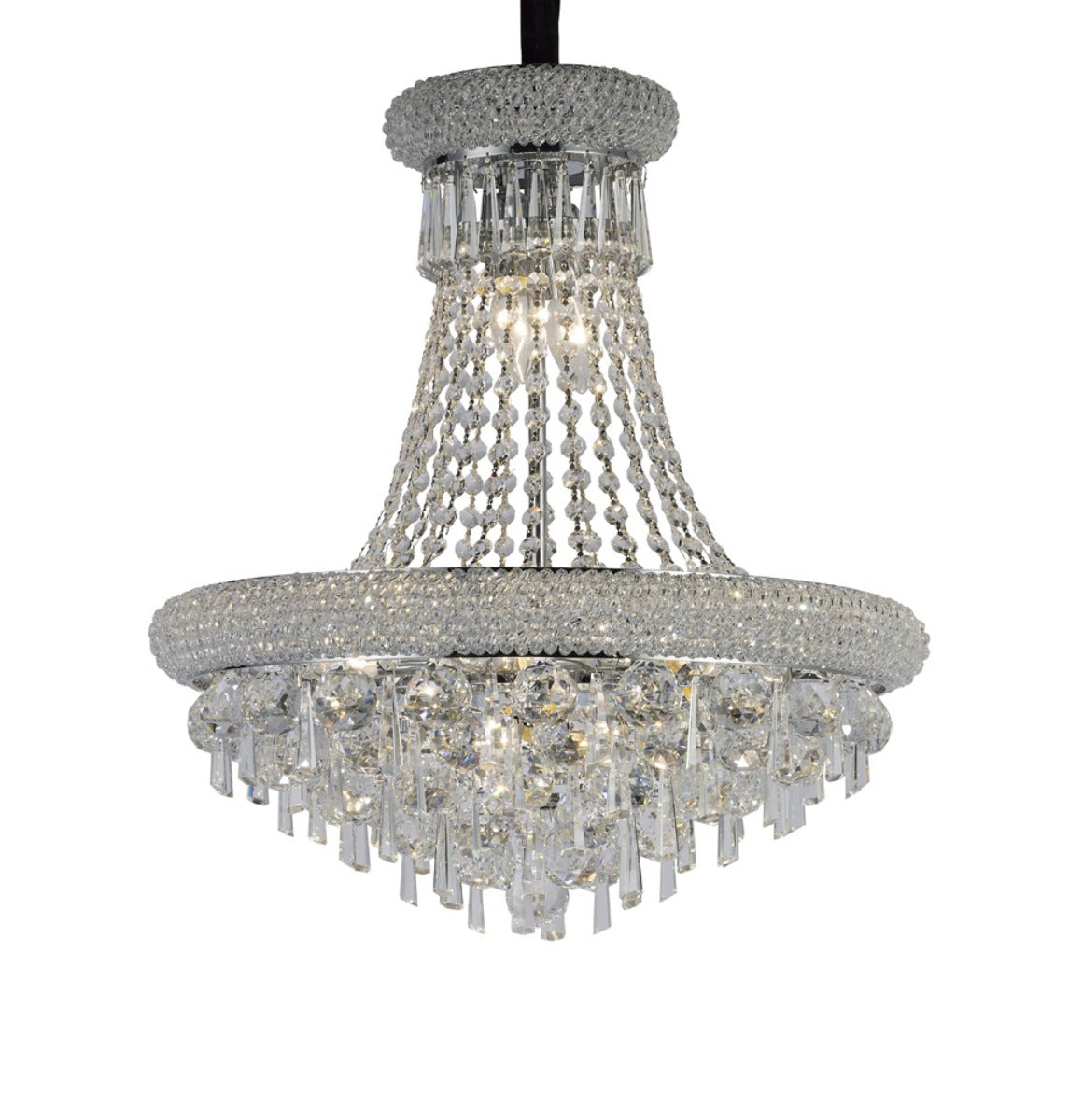 Diyas Alexandra 9 Light Pendant Light in Polished Chrome with Crystal