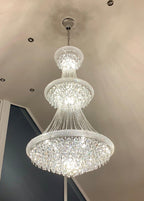 Diyas Alexandra 37 Light 3 Tier Pendant Light in Polished Chrome with Crystal