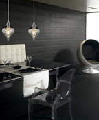 Diyas Amano 1 Light Pendant Light in Polished Chrome with Crystal