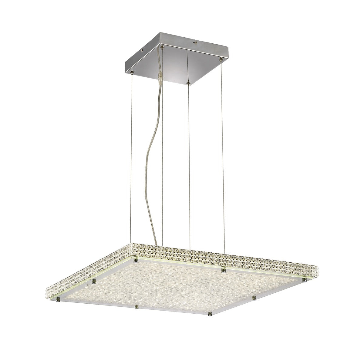 Diyas Amelia Pendant Light in Stainless Steel with Crystal