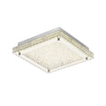 Diyas Amelia Small Flush Ceiling Light in Stainless Steel with Crystal