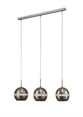 Diyas Andrea 3 Light Linear Pendant Light in Satin Nickel with Crystal