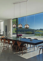Diyas Andrea 3 Light Linear Pendant Light in Satin Nickel with Crystal