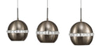 Diyas Andrea 3 Light Linear Pendant Light in Satin Nickel with Crystal