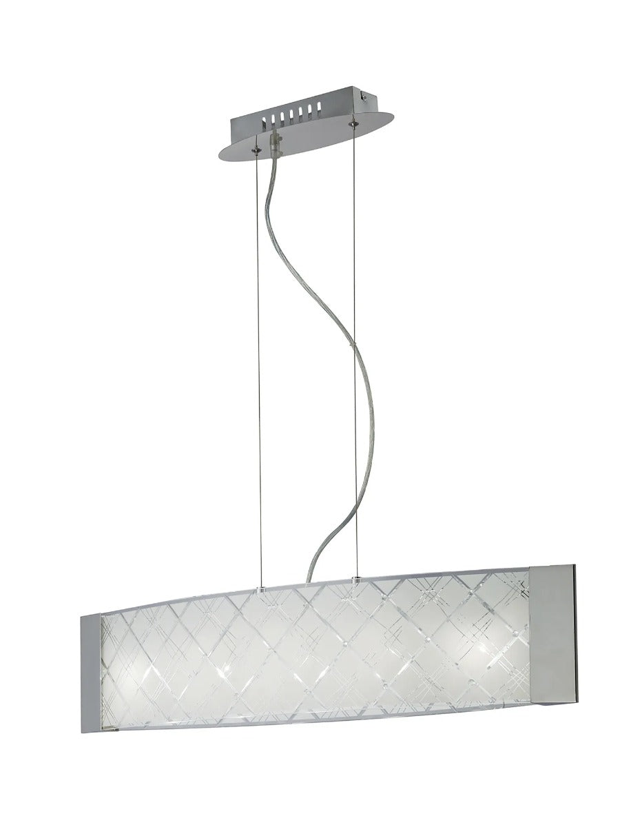 Diyas Aries 5 Light Pendant Light in Polished Chrome with Glass
