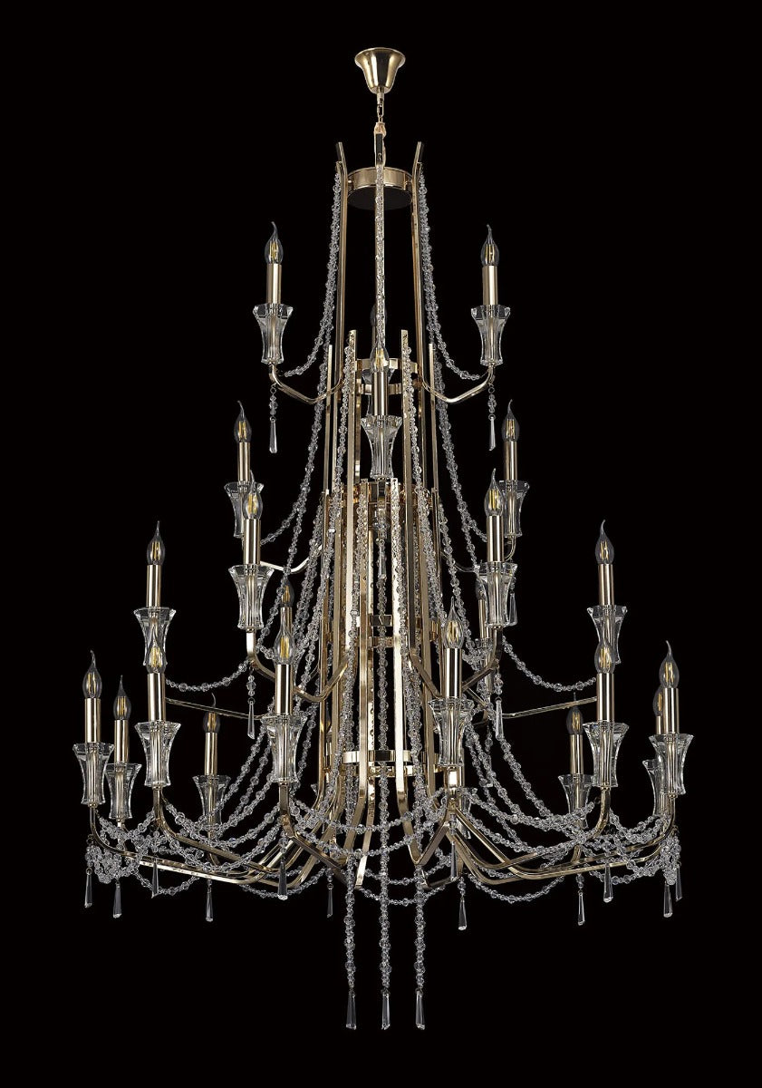Diyas Armand 12+6+3+3 Light Pendant Light in French Gold