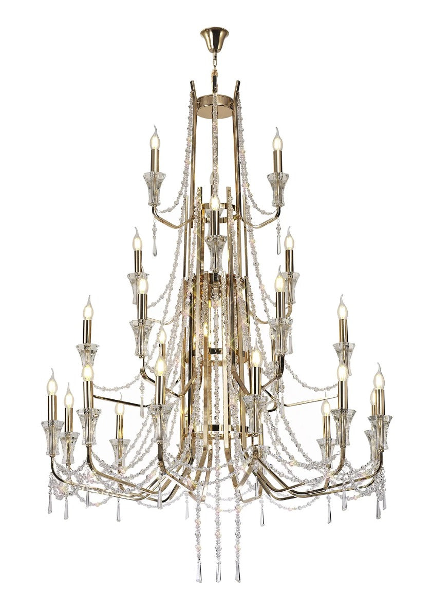 Diyas Armand 12+6+3+3 Light Pendant Light in French Gold