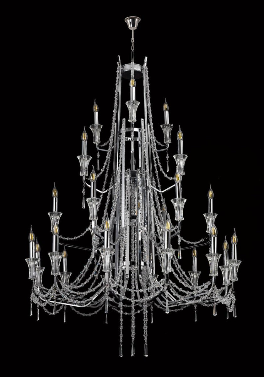 Diyas Armand 12+6+3+3 Light Pendant Light in Polished Chrome