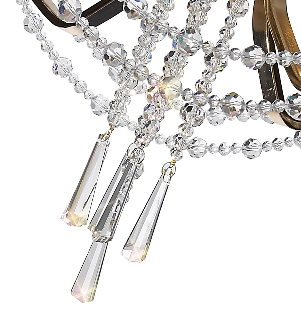 Diyas Armand 6 Light Pendant Light in French Gold with Crystal