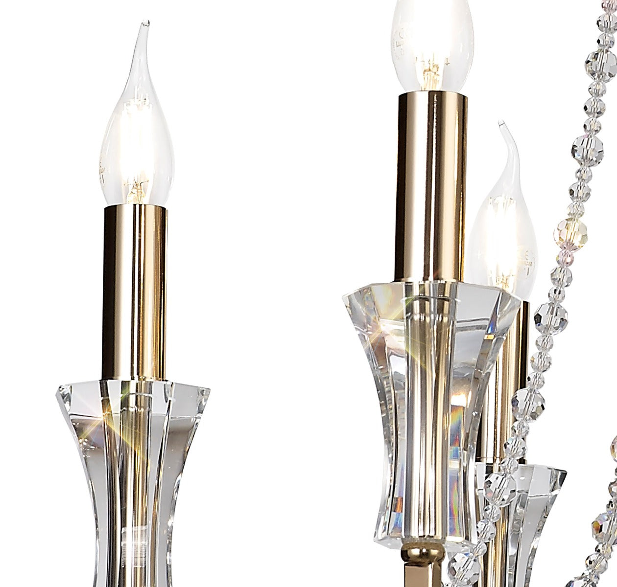 Diyas Armand 6 Light Pendant Light in French Gold with Crystal