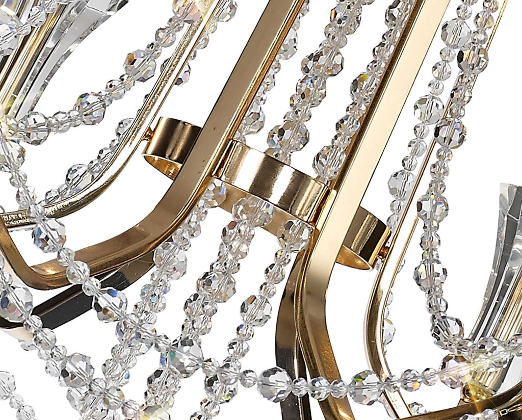 Diyas Armand 6 Light Pendant Light in French Gold with Crystal