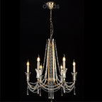 Diyas Armand 6 Light Pendant Light in French Gold with Crystal