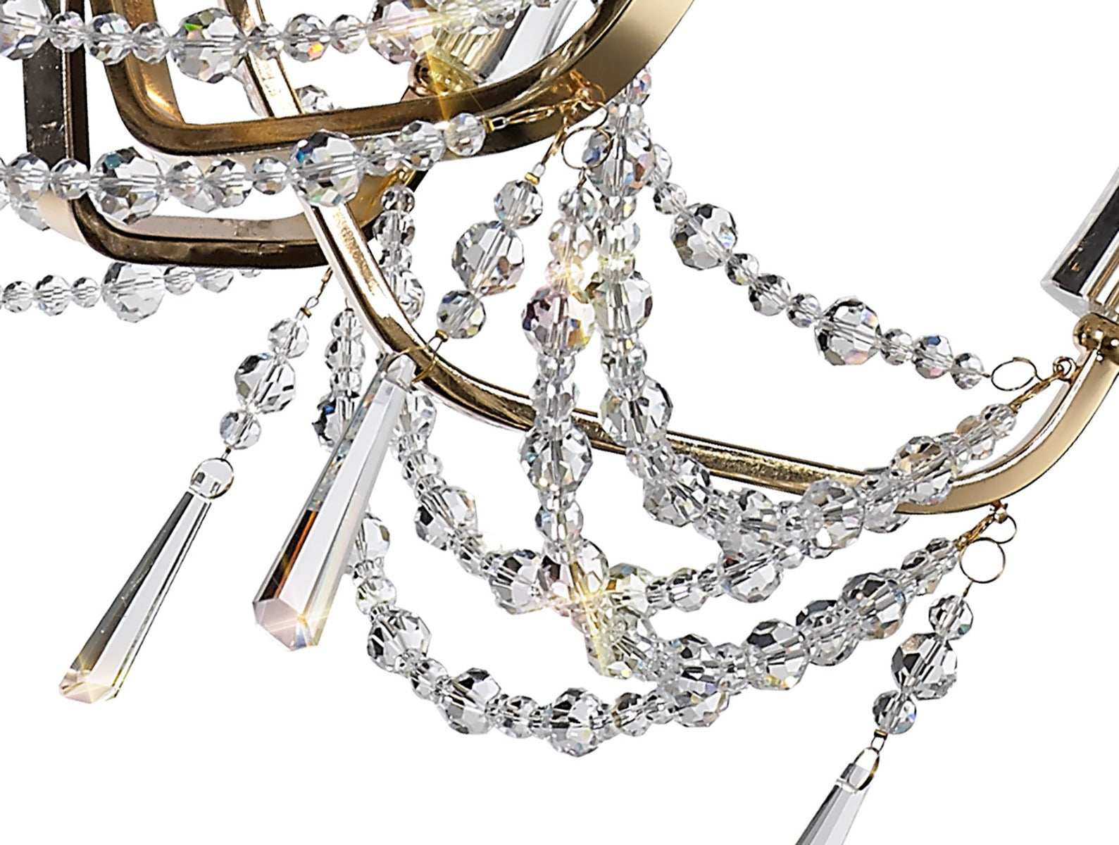 Diyas Armand 6 Light Pendant Light in French Gold with Crystal