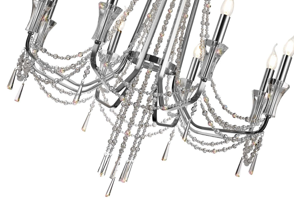 Diyas Armand 8 Light Pendant Light in Polished Chrome with Crystal