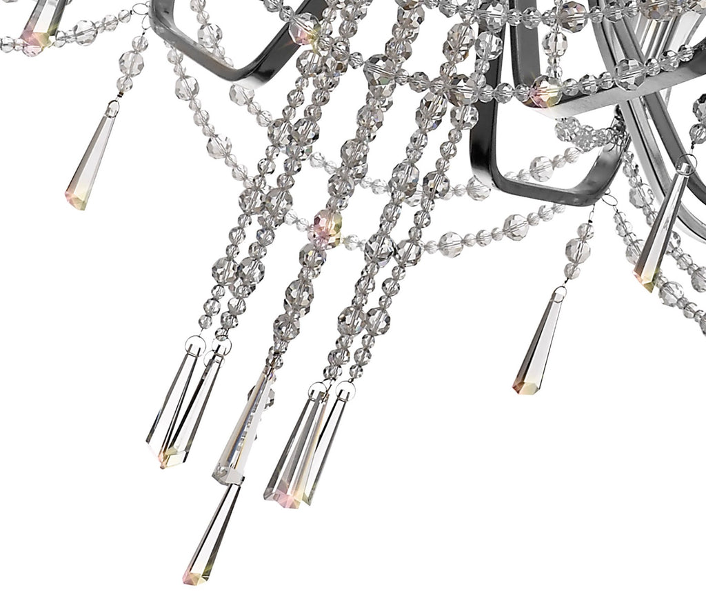 Diyas Armand 8 Light Pendant Light in Polished Chrome with Crystal