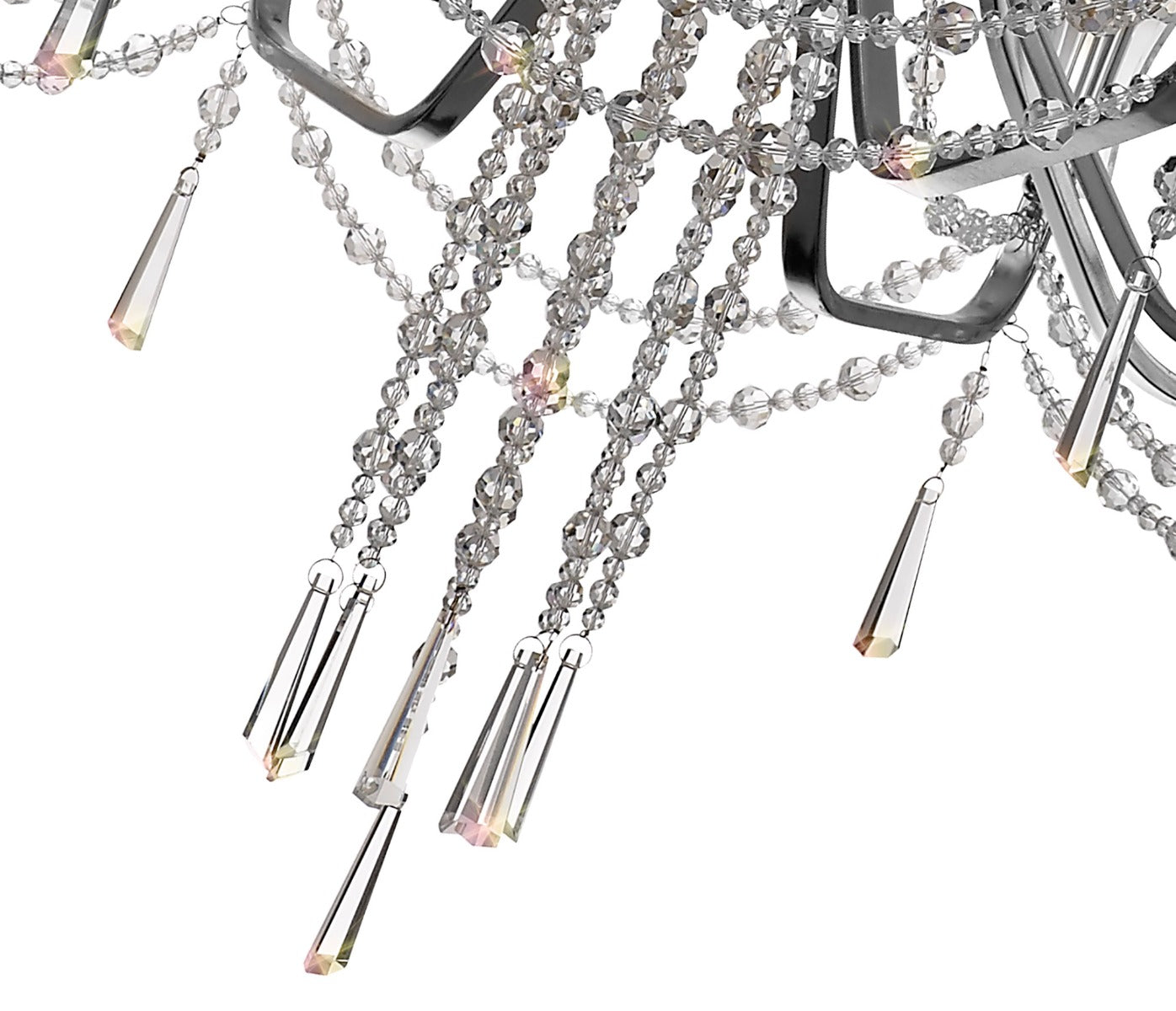 Diyas Armand 8 Light Pendant Light in Polished Chrome with Crystal