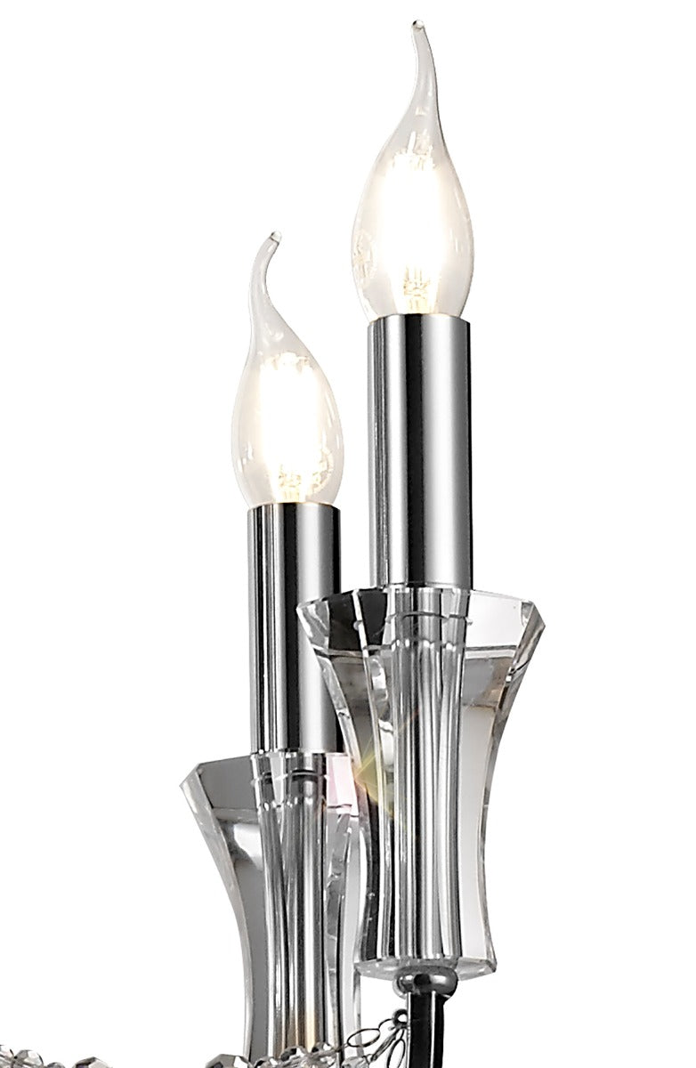 Diyas Armand 8 Light Pendant Light in Polished Chrome with Crystal