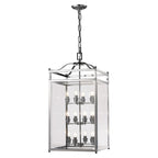 Diyas Aston 12 Light Pendant Light in Polished Chrome with Glass